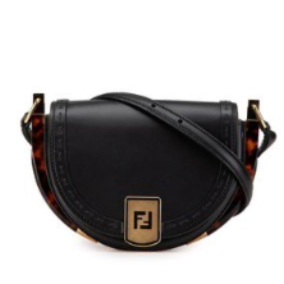 FENDI Black Leather Shoulder Bag - Picture 1 of 2